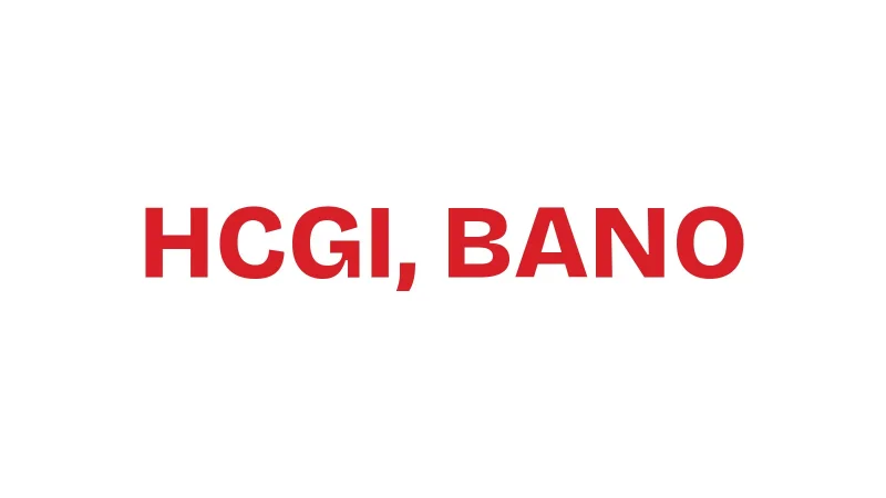 Chữ HCGI, BANO màu đỏ trên nền trắng