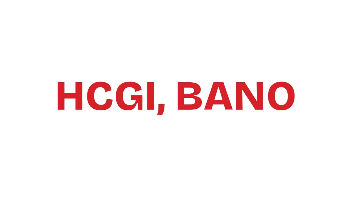 Chữ HCGI, BANO màu đỏ trên nền trắng